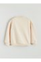 Vizyon New Season Beige Crew Neck Printed Baby Girl Sweatshirt and Leggings - 5