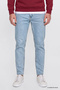 Men's Light Blue Cotton Tapered Fit 5-Pocket Flexible Jean Denim Trousers - 3