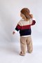 Knitted Patterned Sweater and Shirt for Baby Boy 3-Piece Set - Claret Red - 2