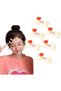 6 Pcs White Bone Hair Clips Set,Cute Heart Bone Design Hair Barrettes,Halloween Cosplay and Makeup Hair Pins for Women and Girls