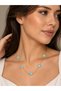 316L Steel Chain Gold Color Ice Blue Baby Boy Clover Women's Necklace - 2