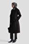 Raglan Sleeve Stamp Coat Black