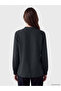 Özmarka New Season Black Tie-Neck Polka Dot Blouse - 4