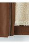 Peak New Season Brown Fur-Collar Leather-Look Jacket for Boys - 5