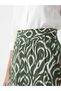 Özmarka New Season Green Patterned Women's Shorts with Elastic Waist - 3