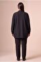 Ribbed Plus Size Knitted Cardigan Black - 5