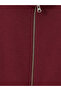 Burgundy High Collar Women's Thick Zippered Sweatshirt - 6