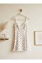 Soft Textured Cotton Camisole with Rope Straps Comfortable Nightgown - 3
