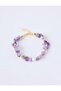 Purple Pearl Detailed Broken Natural Stone Bracelet