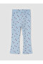 Blue Floral Spanish Flare Girls Leggings - 3