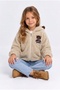 Girl's Plush Cardigan Hooded Zippered Teddy Bear Embroidered Soft Warm Coat Ak4128 - 4