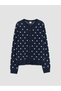 Girl's polka dot knit cardigan