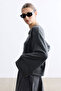 Smoked V-Neck Short Sweater - 4