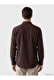 Özmarka New Season Brown Regular Fit Dobby Men's Shirt - 3