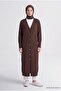 Button Detailed Basic Cardigan Bitter Brown - 3