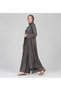 Women's Anthracite Hijab Three-Piece Set with Long Cardigan and Wide-Leg Pants, Comfortable Cut - 2