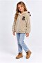 Girl's Plush Cardigan Hooded Zippered Teddy Bear Embroidered Soft Warm Coat Ak4128 - 5