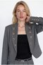 Buttoned Notched Collar Blazer Jacket Anthracite