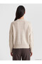 Özmarka New Season White Diamond Patterned Oversize Women's Knitwear Sweater - 4