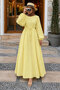Alya Dress with Stitching Detail Tsd260273 Yellow - 3