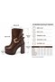 Women's Lorenza Brown 12 cm Platform Heeled Women's Boots K-2030 - 3