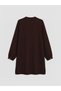 Vizyon New Season Brown Judge Collar Textured Women's Shirt Tunic - 6
