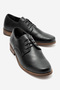 Louis Men's Black Faux Leather Wooden Heel Handmade Lace-Up Loafer Classic Shoes
