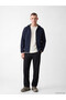 Özmarka New Season Navy Blue Regular Fit Hooded Men's Coat - 2