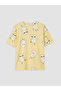Vizyon New Season Yellow Pouch Chick Printed Women's Shorts Pajama Set - 6