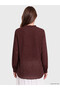 Peak New Season Brown Tie-Neck Polka Dot Blouse - 4