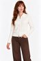 Ecru Shirt Collar Reversible Zippered Knitwear Cardigan - 4
