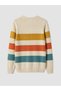 Peak New Season Mixed Crew Neck Boys' Striped Knit Sweater - 3