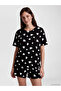 Ozmarka New Season Black Heart Patterned Women's Shorts Pajama Set