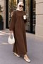 Bearded Soft Knitwear Dress Tsd260303 Brown - 3
