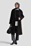 Raglan Sleeve Stamp Coat Black - 2