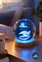 10 Pieces of Crystal Glass Globe Lights - USB Powered Color Changing Oyster Design Pearl Detailed Wooden Base Table Lamp Night Light