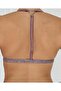 Glittery Front-Opening, Elastic Back, Non-Wired, Covered Single Bra. - 2