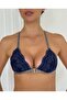 Glittery Front-Opening, Elastic Back, Non-Wired, Covered Single Bra.