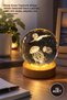 10 Pieces of Lighted Glass Globes – Decorative Night Light with Jellyfish Design and Wooden Base, USB Led Globe Jellyfish Orb