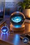 10-Piece Dust Cloud Glass Globe Gift Set – Color-Changing USB Table Light and Illuminated Crystal Keychain