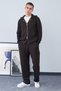 Double Zipper Coffee Hooded Men's Sweatshirt - 3