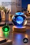 10 Saturn Girl Glass Globes – Color Changing Table Lighting with Usb, Wooden Base, Crystal Lighted Keychain, Gift Keychain
