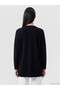 Two Mt Shop Quality Lcw Everyday Black Diving Fabric Oversized Women's Sweatshirt Tunic with Stones - 4