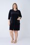 Women's Plus Size Cotton Zippered Velvet Dress / Navy Blue 3593 - 5