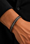 Men's Pure Copper Bracelet Brown Leather Patterned Iris Model Adjustable Magnet Copper Bracelet - 4