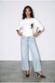 Women's Ecru 3 Thread Cotton Crew Neck Printed Oversize Sweatshirt - 3