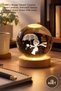 10 Pieces of Lighted Glass Globe – Design Night Light with USB and Wooden Base, Decorative Gift, Lighted Glass Globe USB Lamp