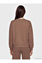 Özmarka New Season Brown Soft Touch Oversize Women's Sweatshirt - 4