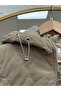 İclanur Metal Buttoned Zippered Hooded Inflatable Vest-En2219 Mink - 7