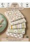 100% Cotton Fabric Panel Set 5 Different Patterns 30X60 cm – Vintage Floral Pattern, Powder Pink, Green and Mustard Shades